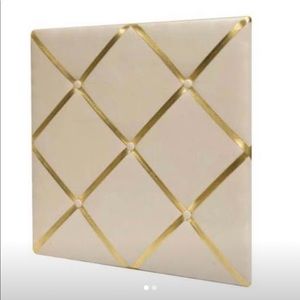 20x20 Linen Bulletin Board with gold straps
